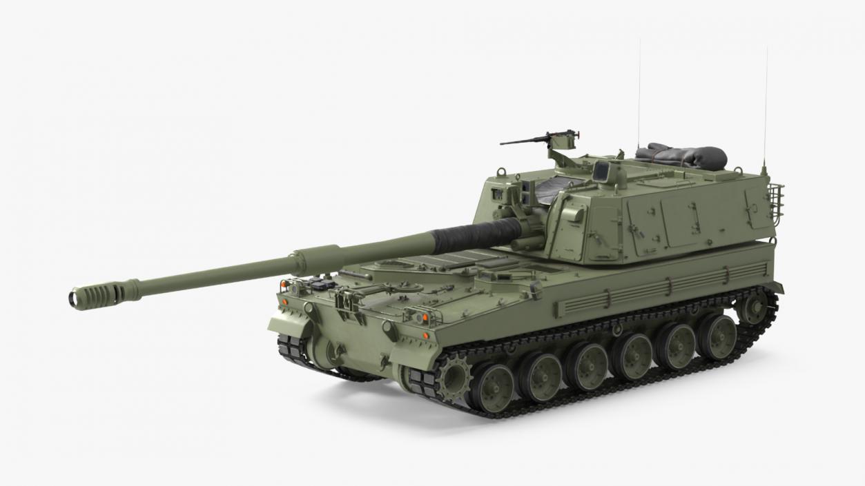 3D Self Propelled Artillery System Rigged model