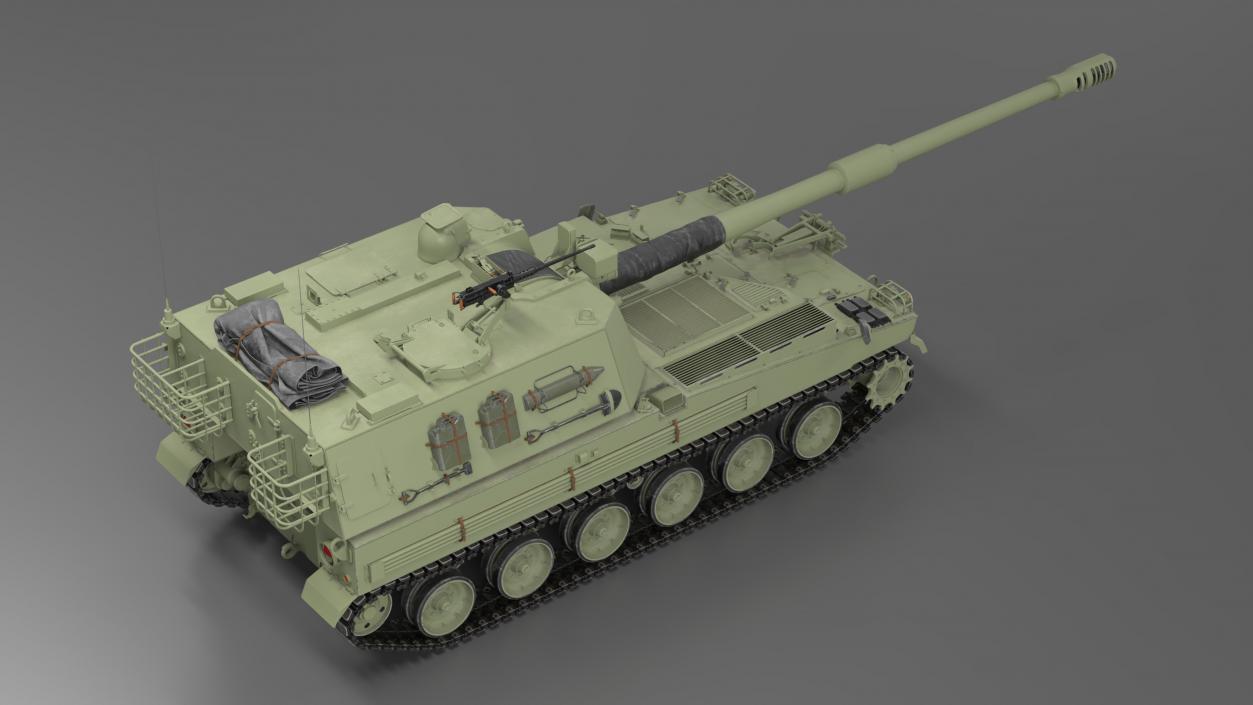 3D Self Propelled Artillery System Rigged model