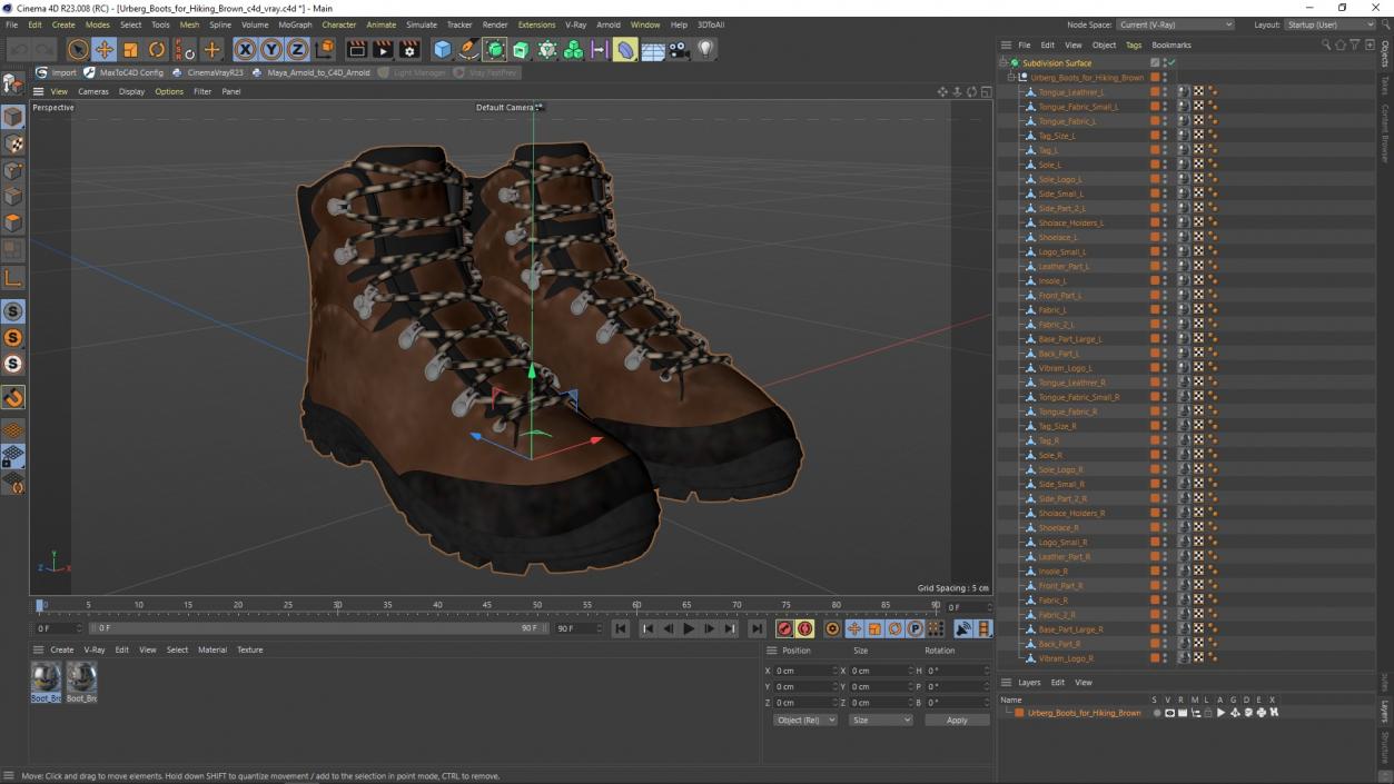 Urberg Boots for Hiking Brown 3D model