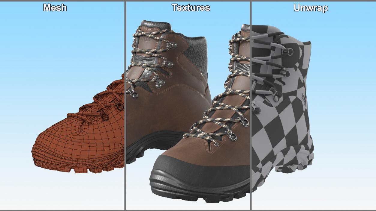 Urberg Boots for Hiking Brown 3D model