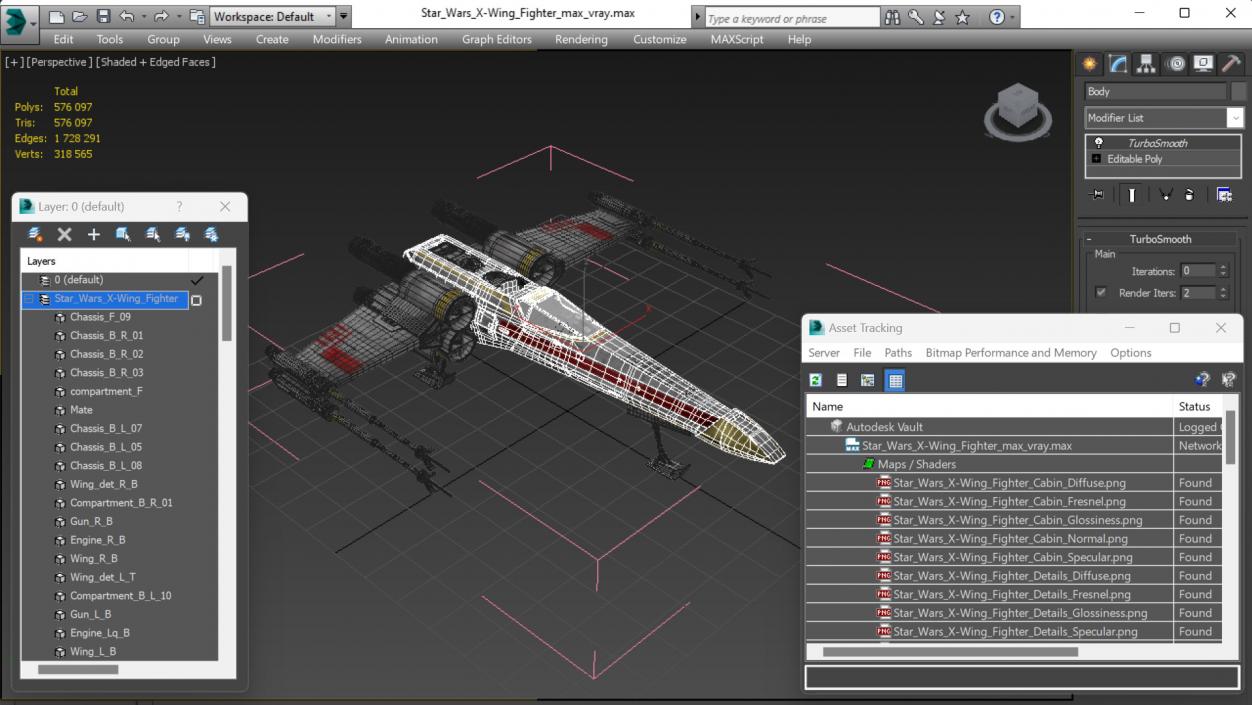 Star Wars X-Wing Fighter 3D model