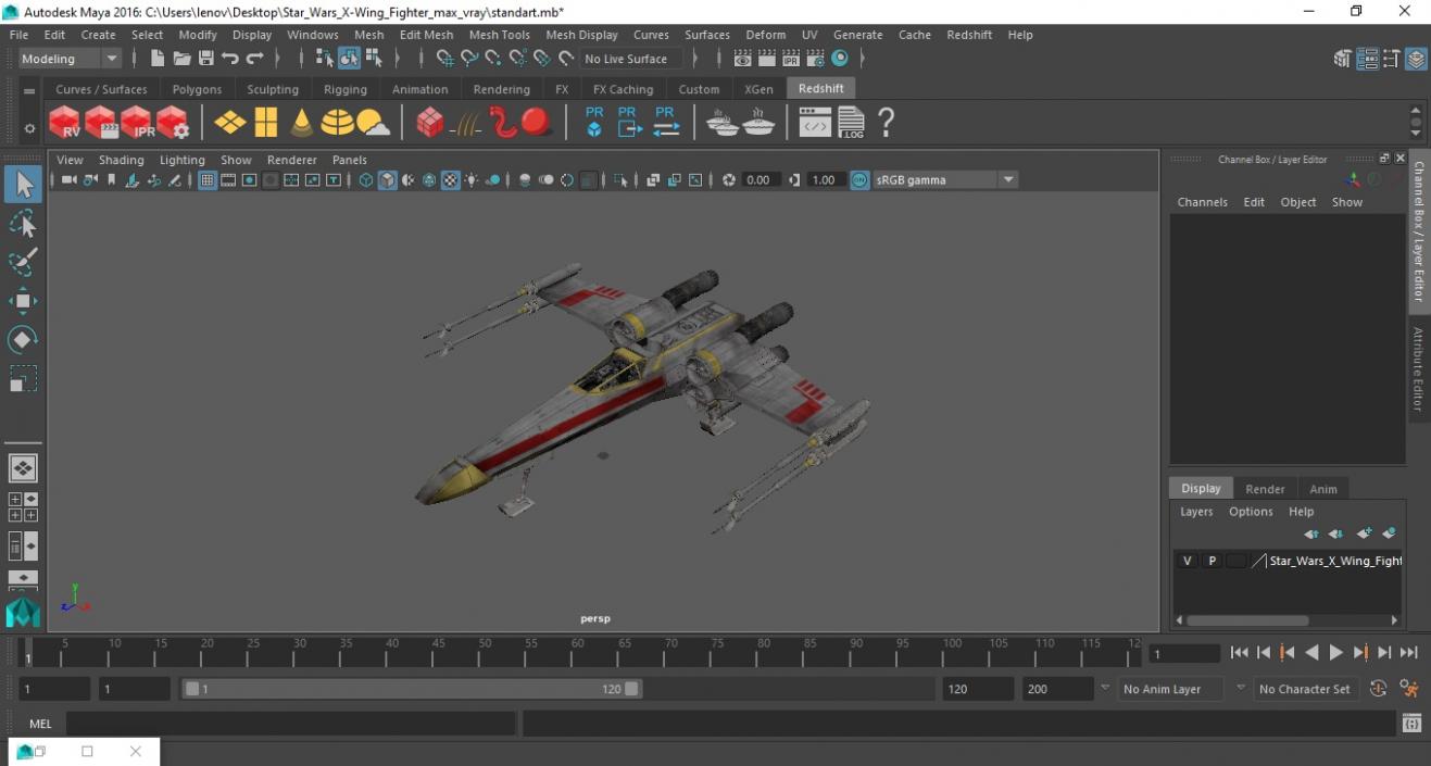 Star Wars X-Wing Fighter 3D model