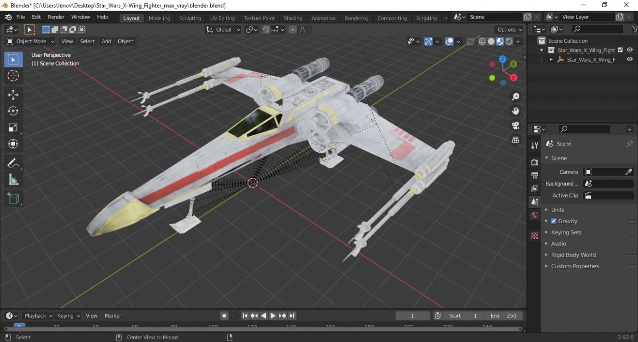 Star Wars X-Wing Fighter 3D model