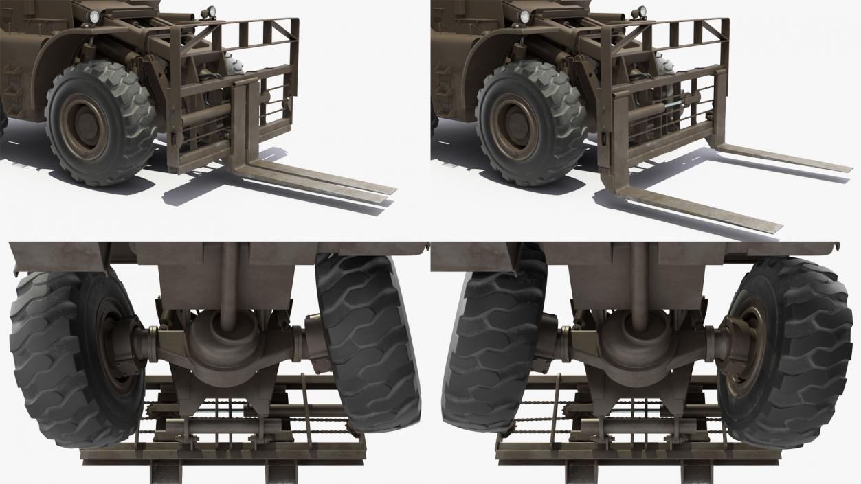 Military Forklift Rigged 3D model