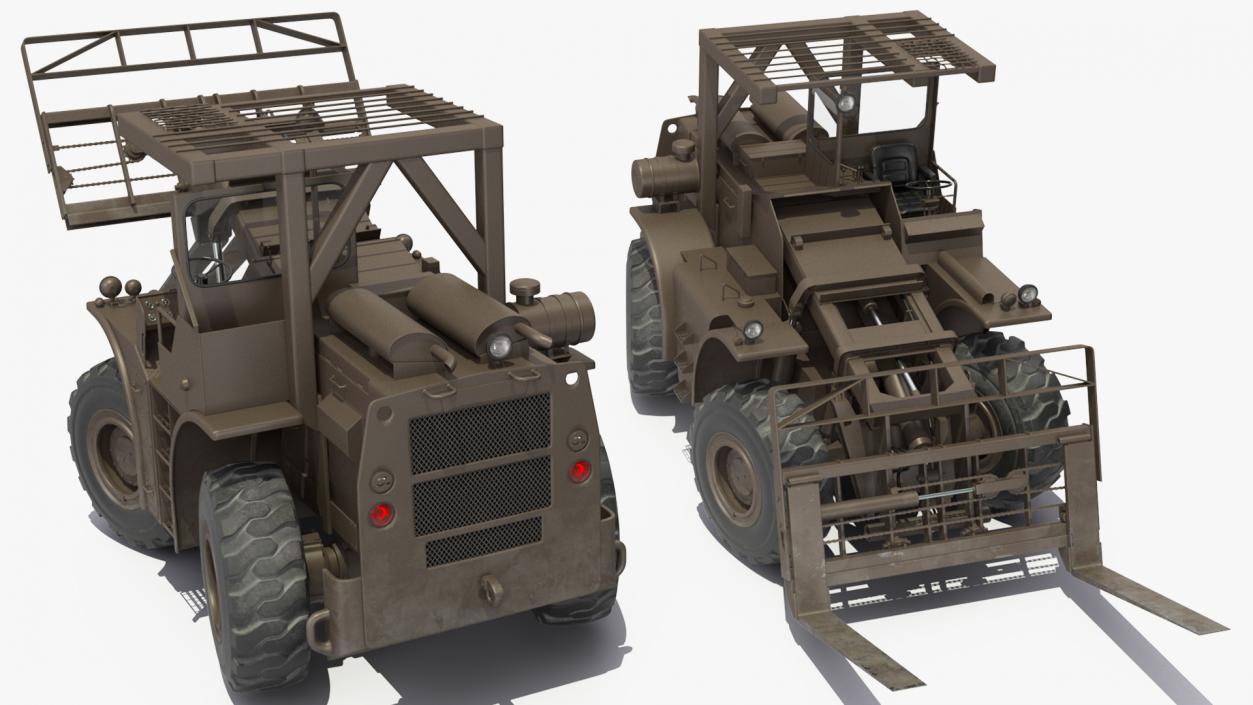 Military Forklift Rigged 3D model