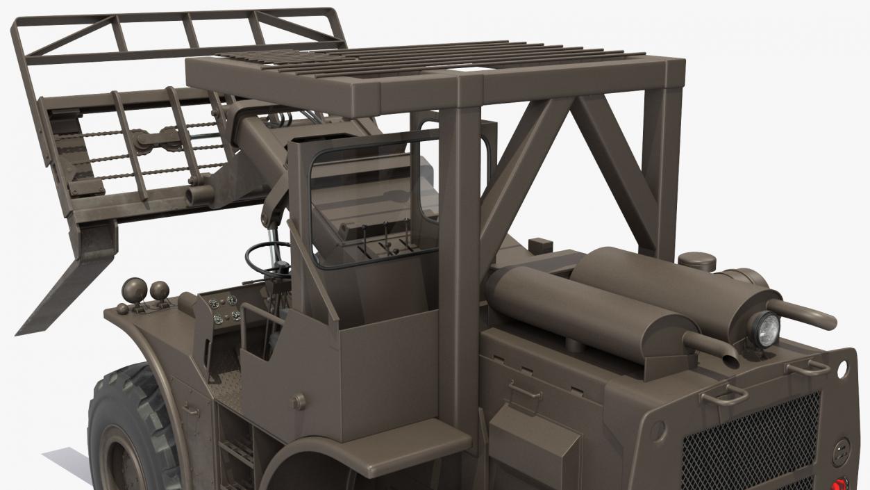 Military Forklift Rigged 3D model