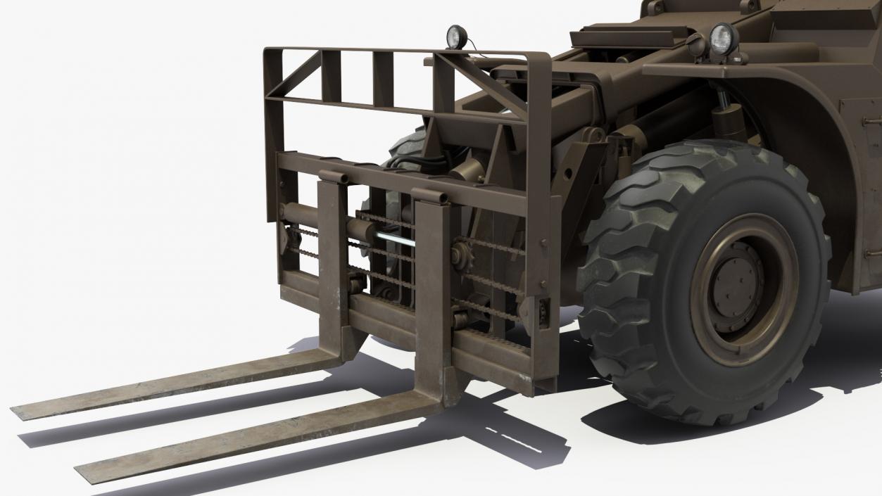 Military Forklift Rigged 3D model