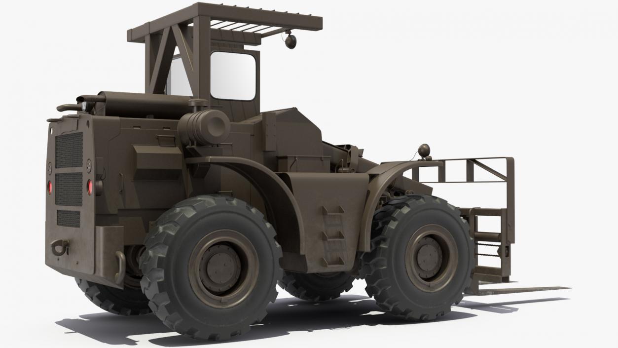 Military Forklift Rigged 3D model