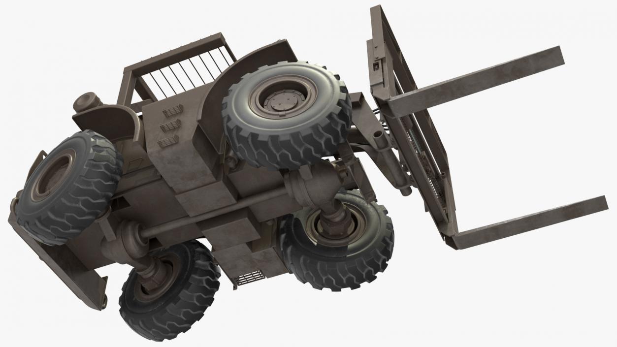 Military Forklift Rigged 3D model