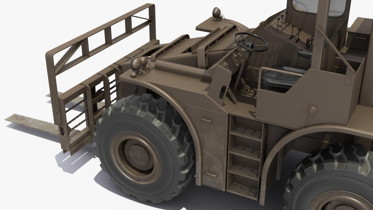 Military Forklift Rigged 3D model