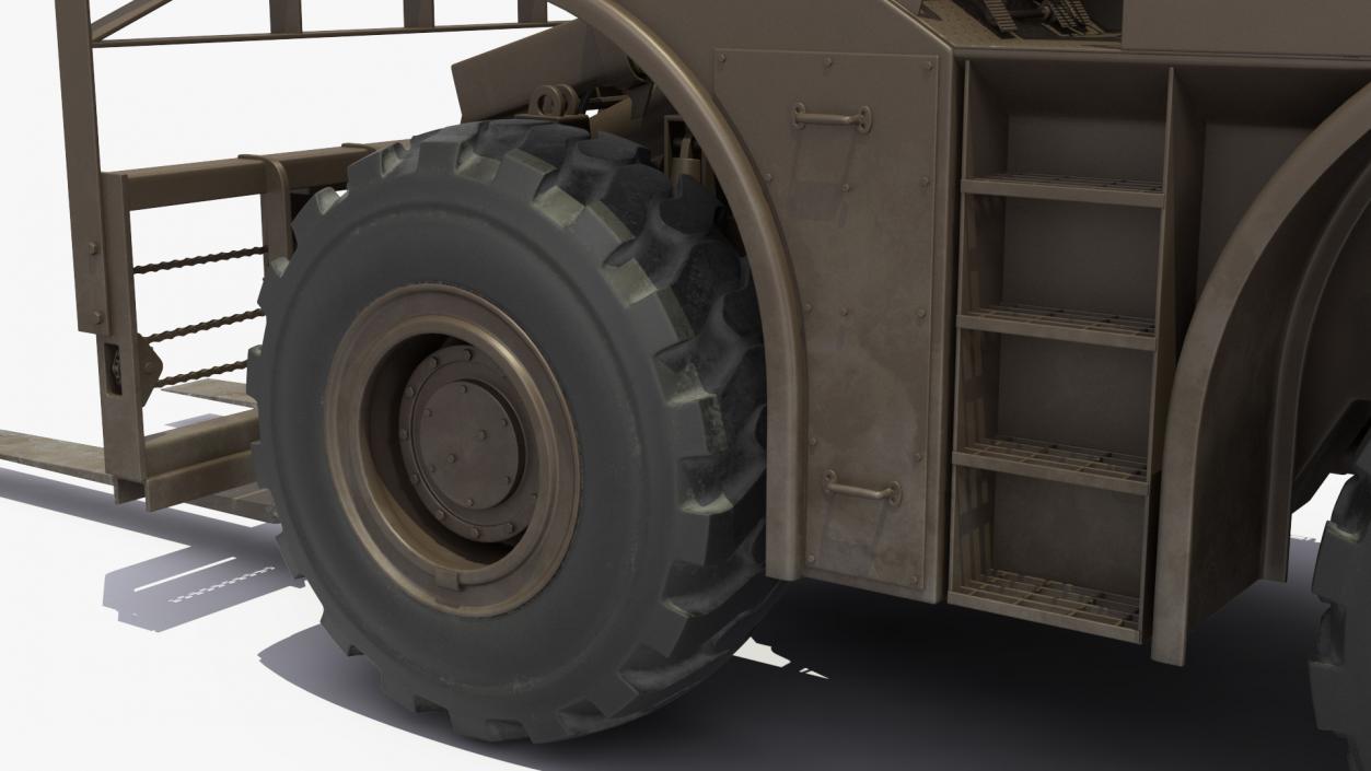 Military Forklift Rigged 3D model