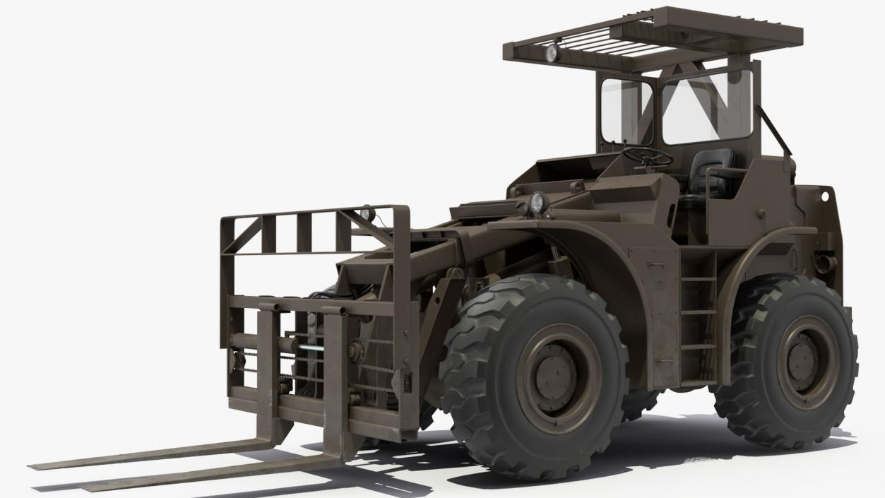 Military Forklift Rigged 3D model