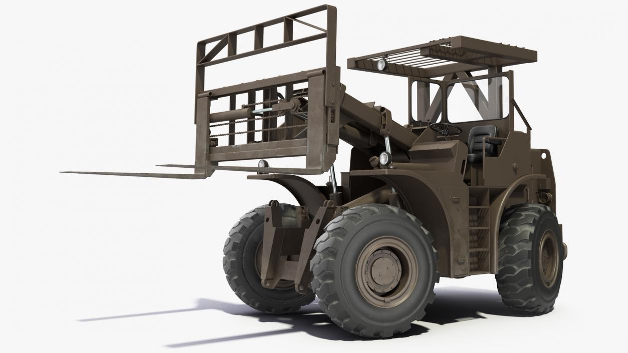 Military Forklift Rigged 3D model