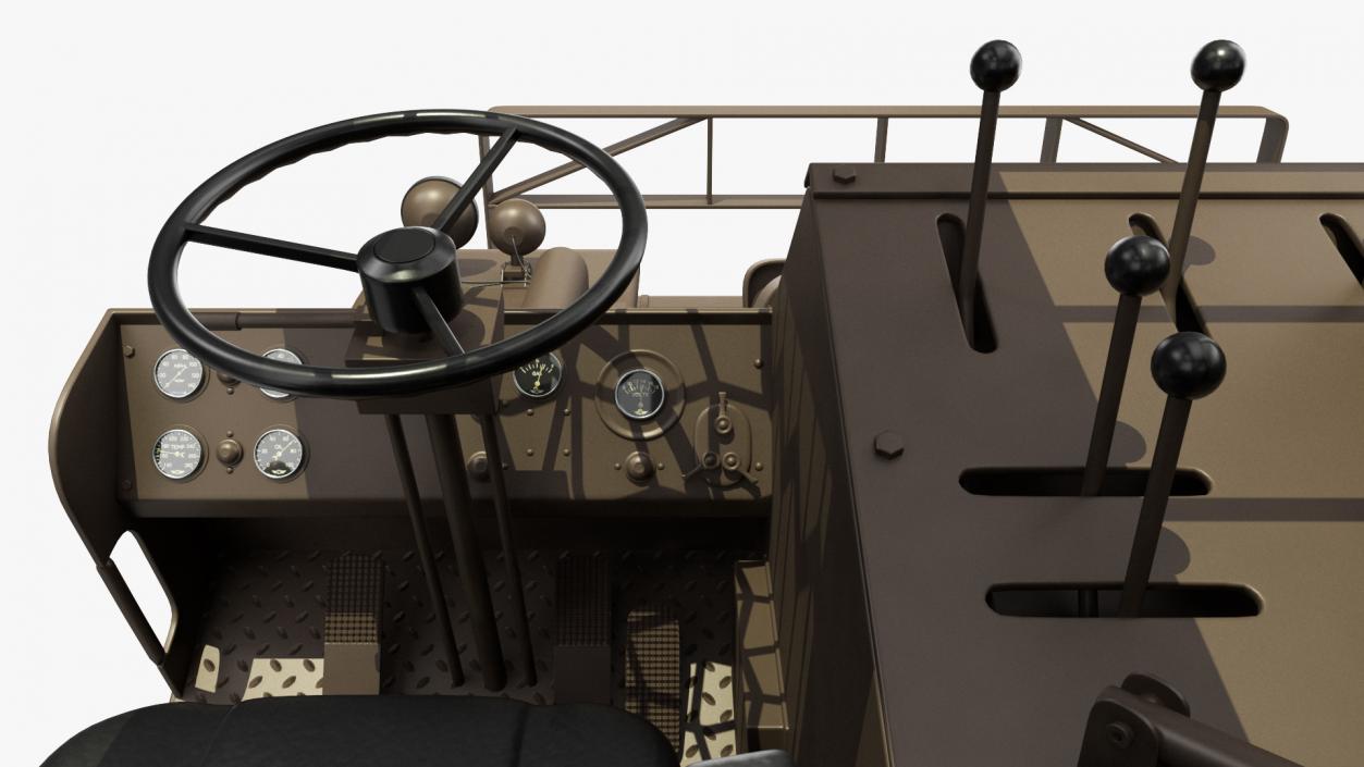 Military Forklift Rigged 3D model