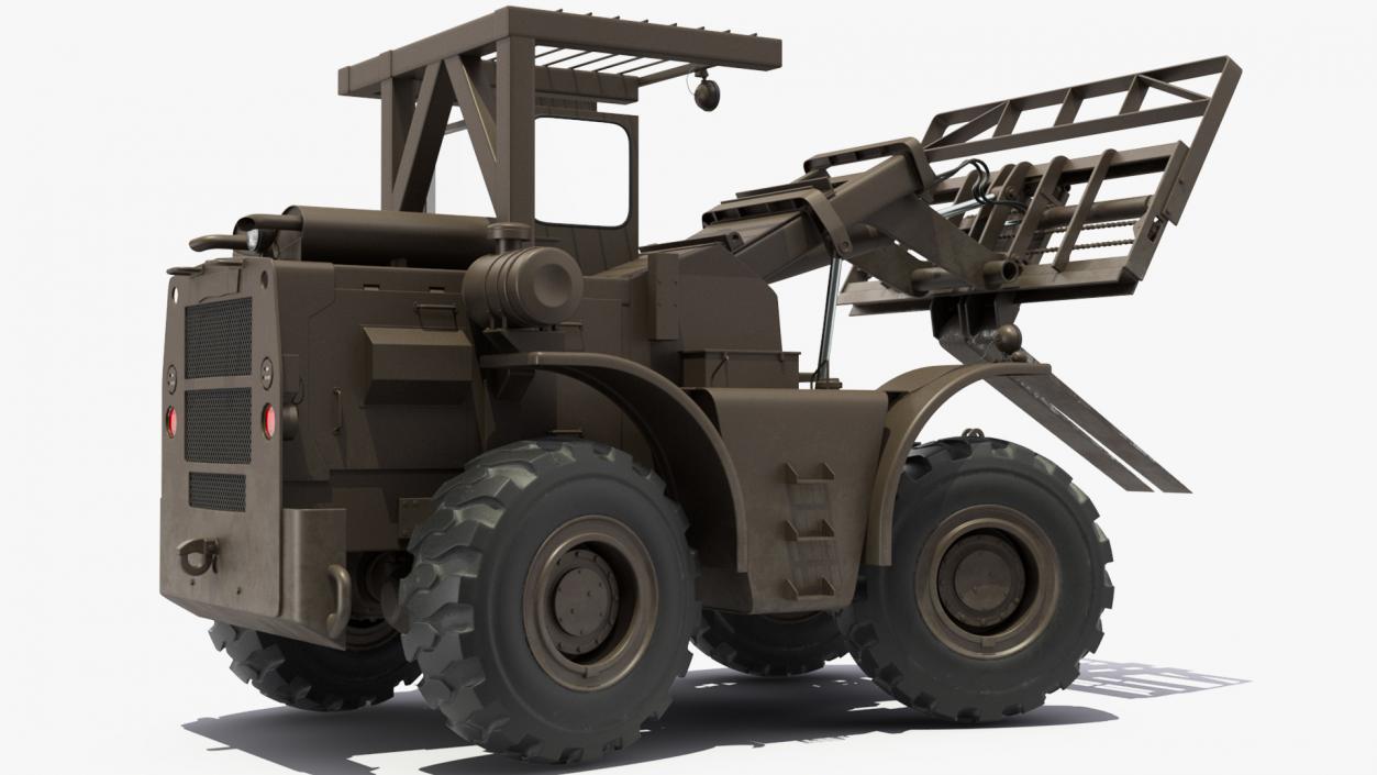 Military Forklift Rigged 3D model