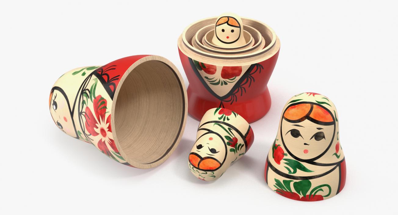 Matryoshka Doll Set 3D model