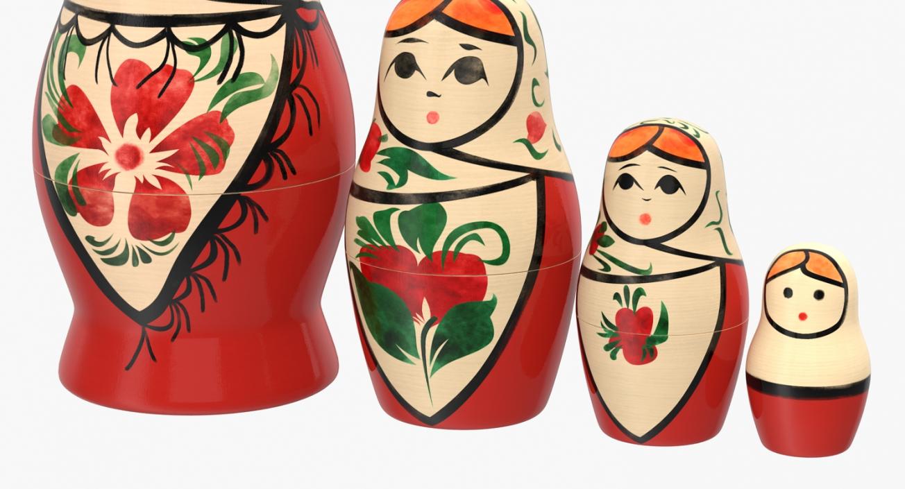 Matryoshka Doll Set 3D model