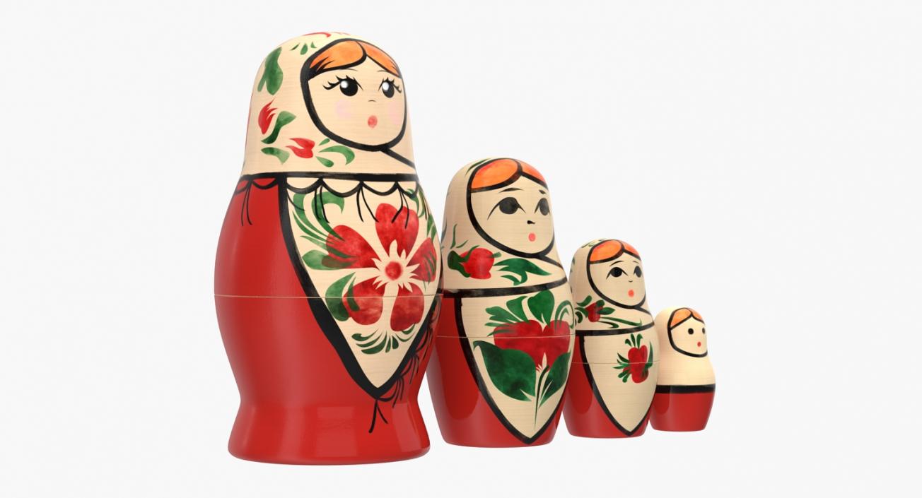 Matryoshka Doll Set 3D model