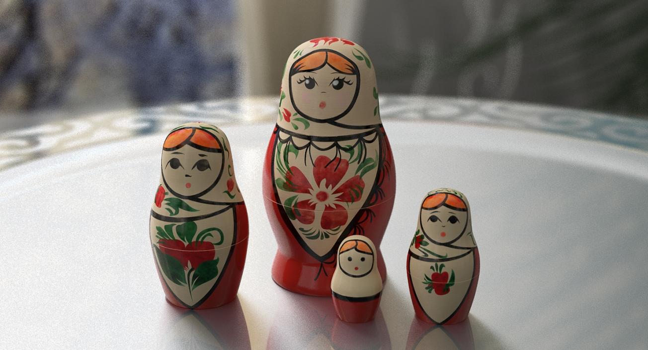 Matryoshka Doll Set 3D model