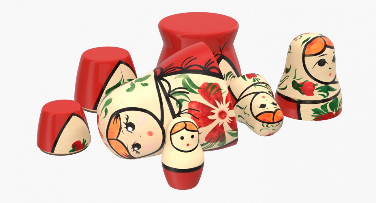 Matryoshka Doll Set 3D model