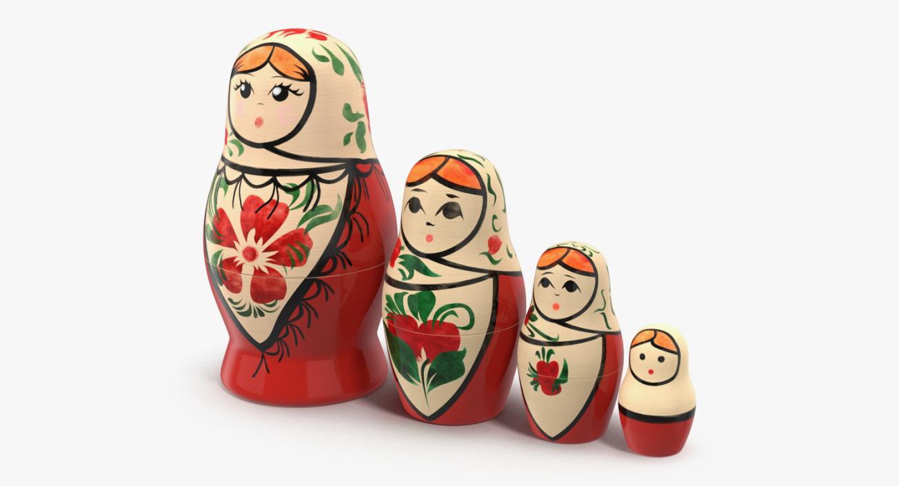 Matryoshka Doll Set 3D model