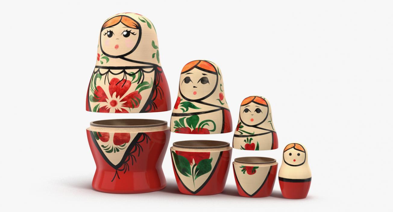 Matryoshka Doll Set 3D model