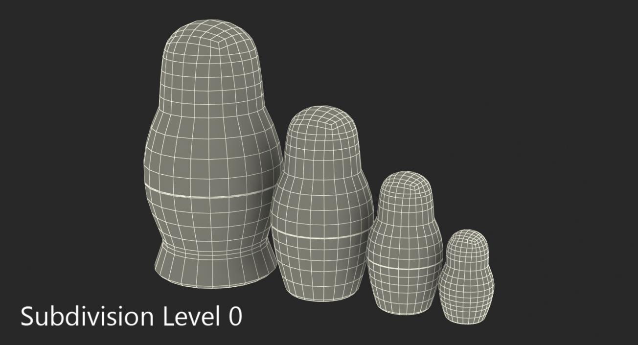 Matryoshka Doll Set 3D model