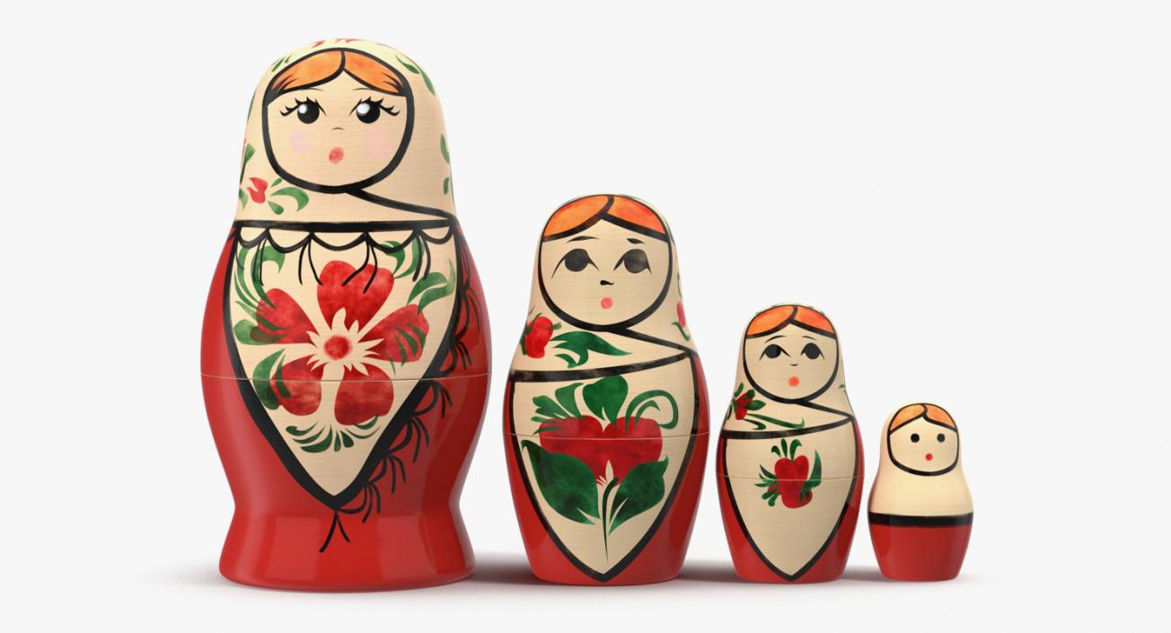 Matryoshka Doll Set 3D model