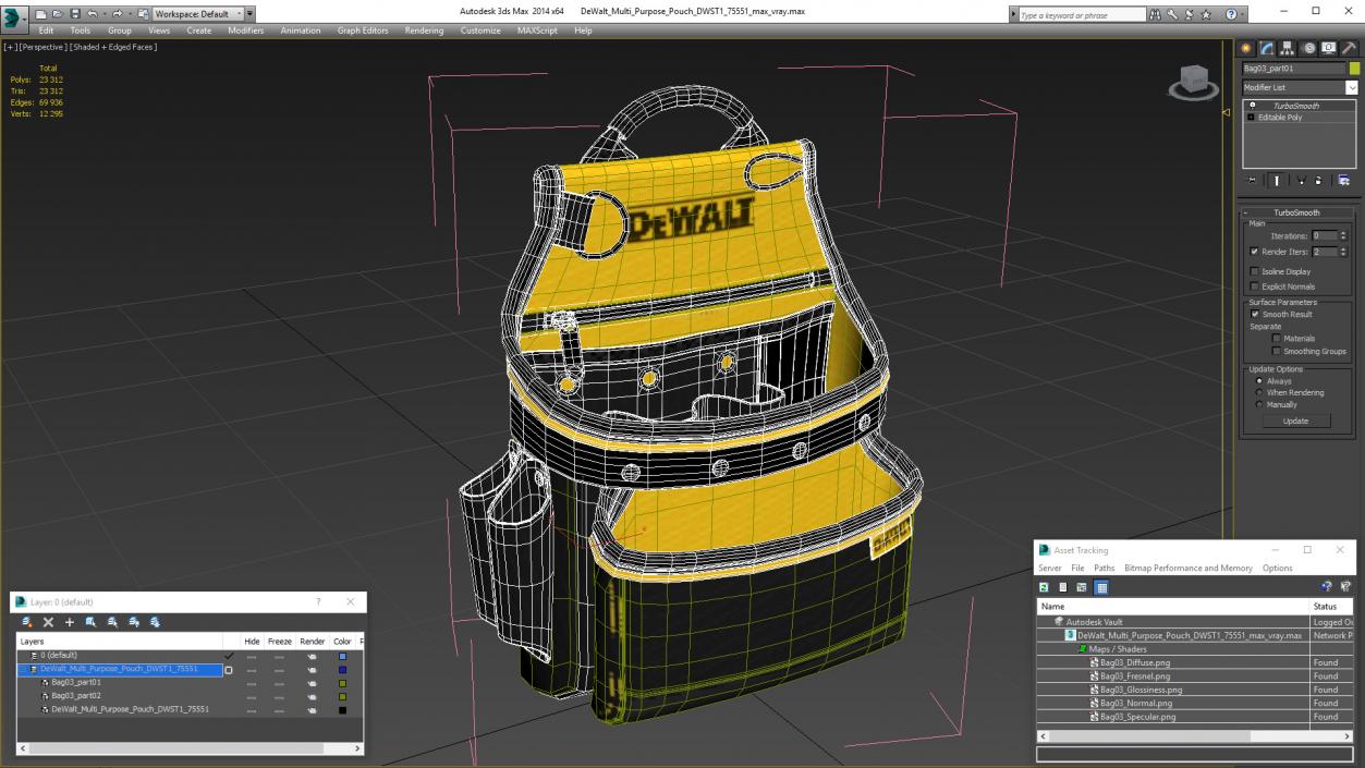 3D DeWalt Multi Purpose Pouch DWST1 75551 model