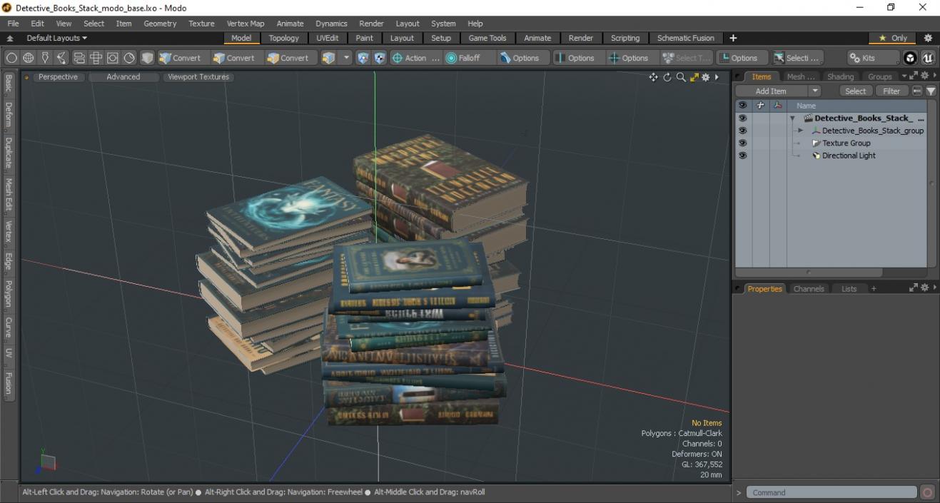 3D Detective Books Stack