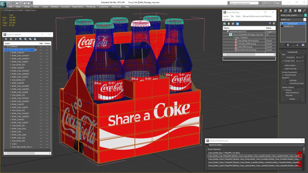 Coca Cola Bottle Package 3D model