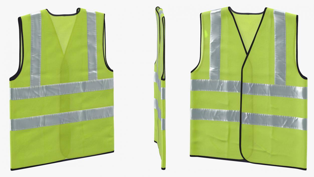 3D model Yellow Hi Vis Safety Vest