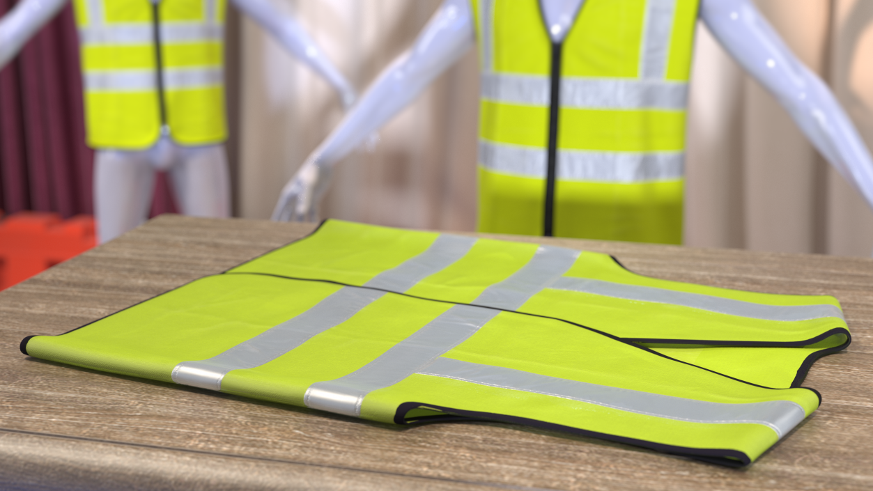 3D model Yellow Hi Vis Safety Vest