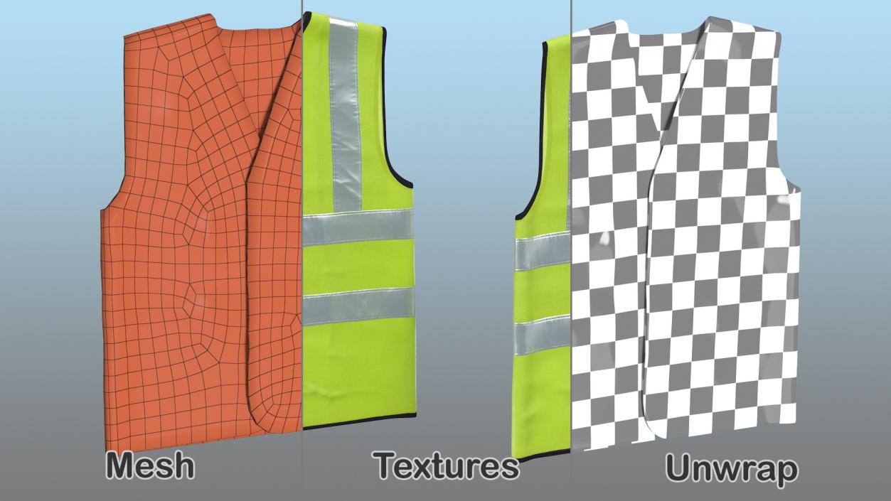 3D model Yellow Hi Vis Safety Vest