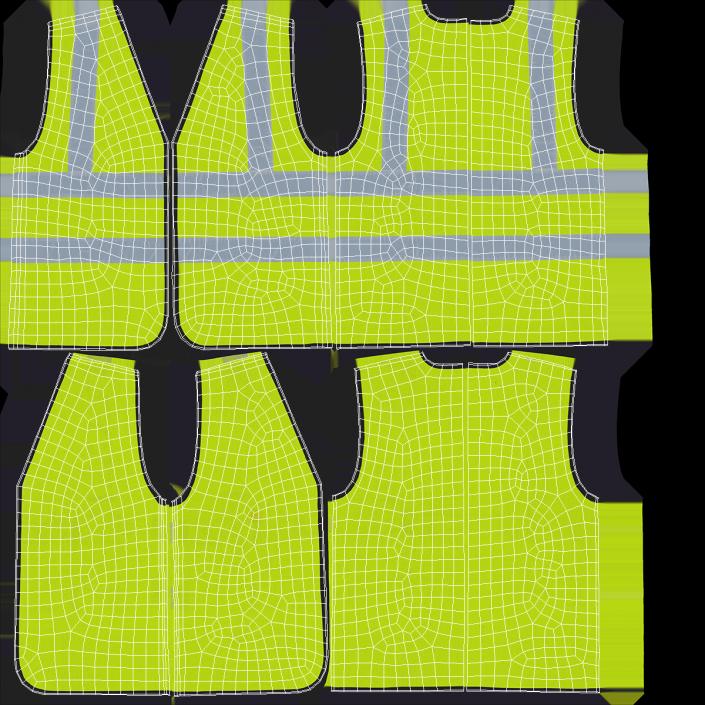 3D model Yellow Hi Vis Safety Vest