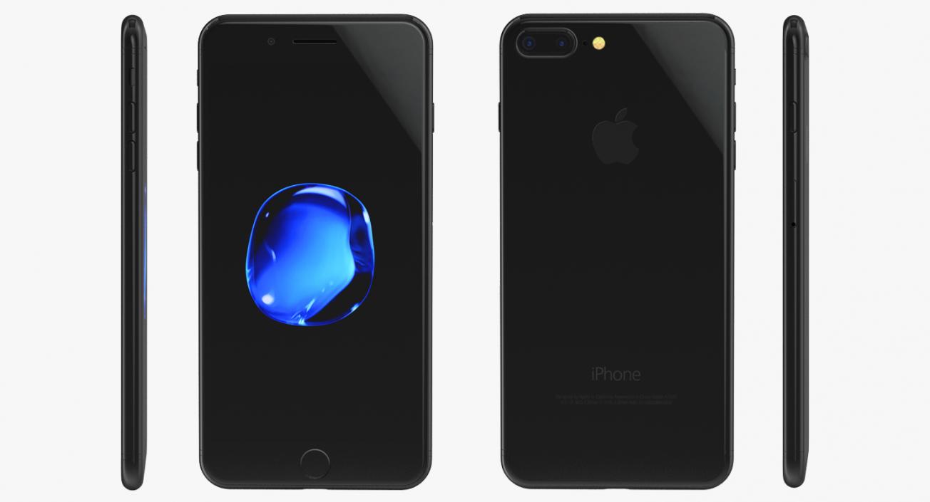 3D IPhone 7 Plus Jet Black model