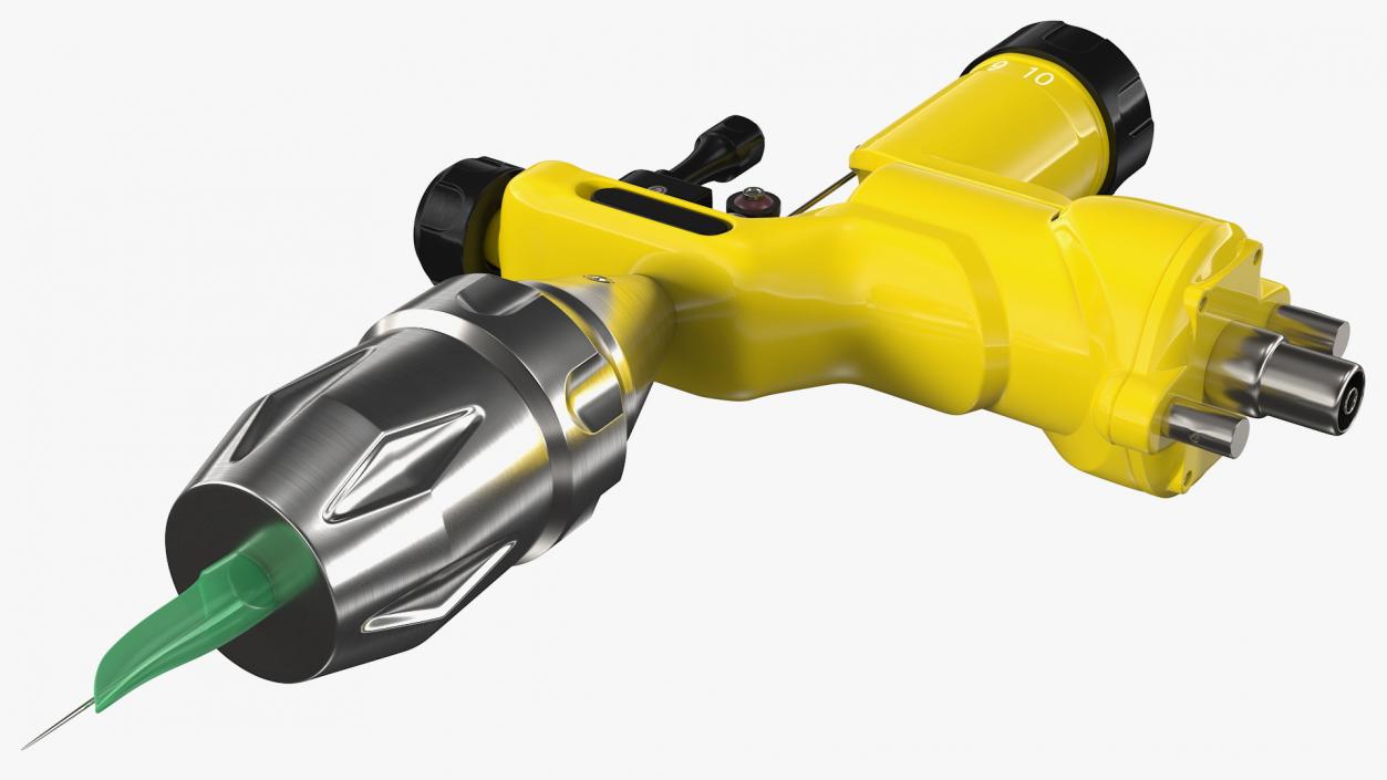 3D Professional Rotary Tattoo Machine Yellow