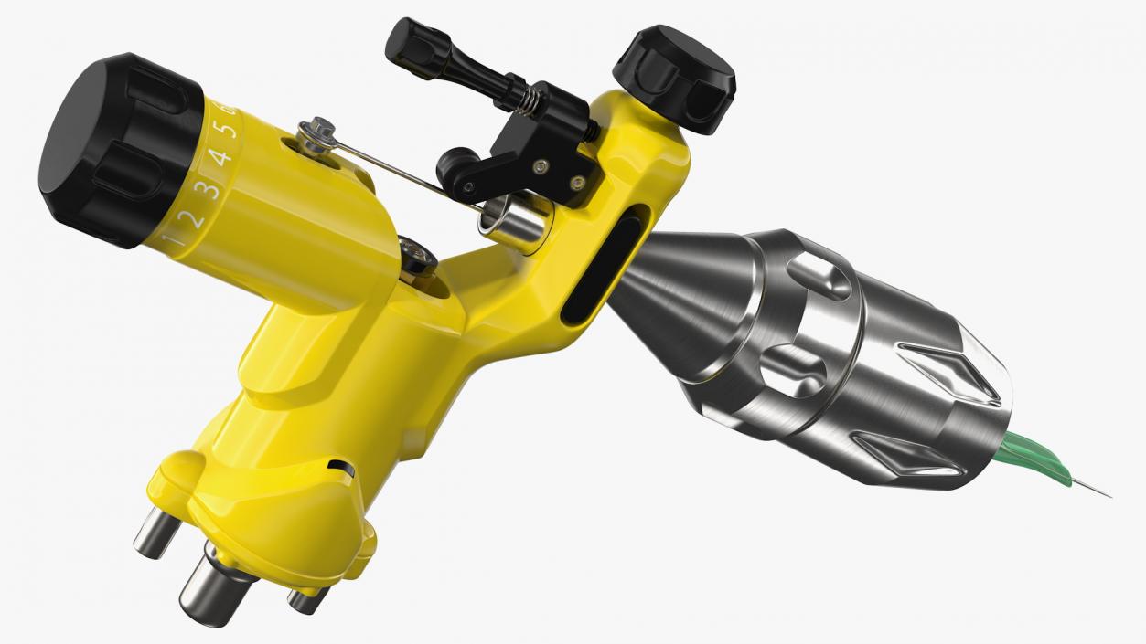 3D Professional Rotary Tattoo Machine Yellow