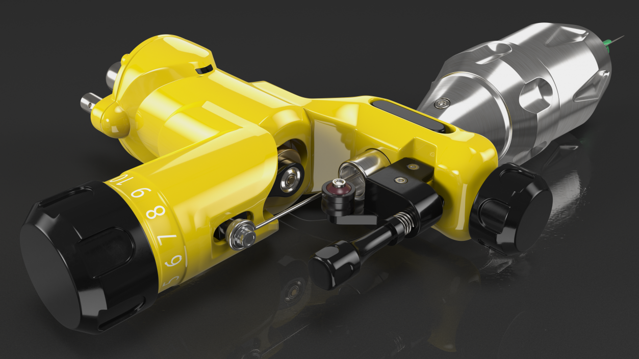 3D Professional Rotary Tattoo Machine Yellow