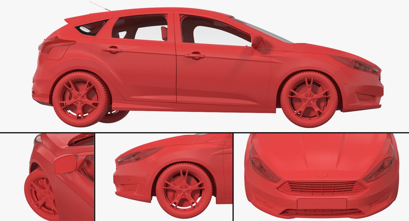 Ford Focus Hatchback 2015 Rigged 3D