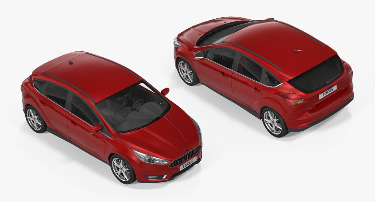 Ford Focus Hatchback 2015 Rigged 3D