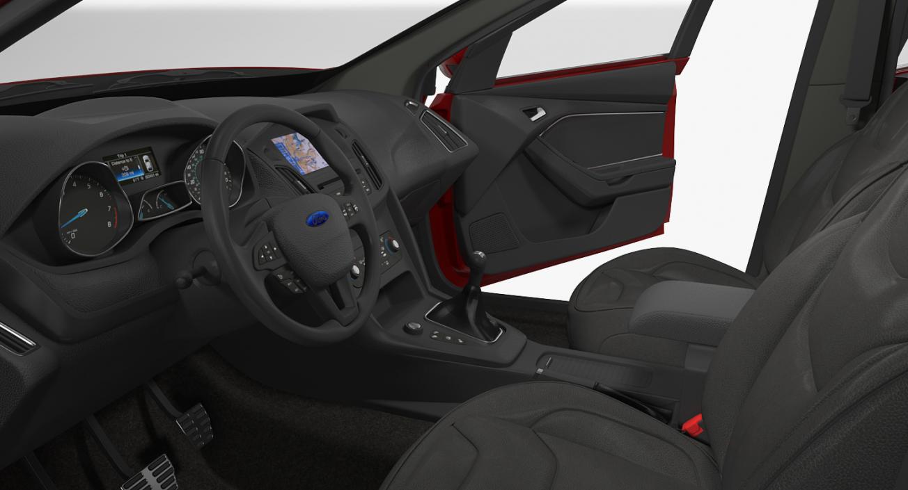 Ford Focus Hatchback 2015 Rigged 3D