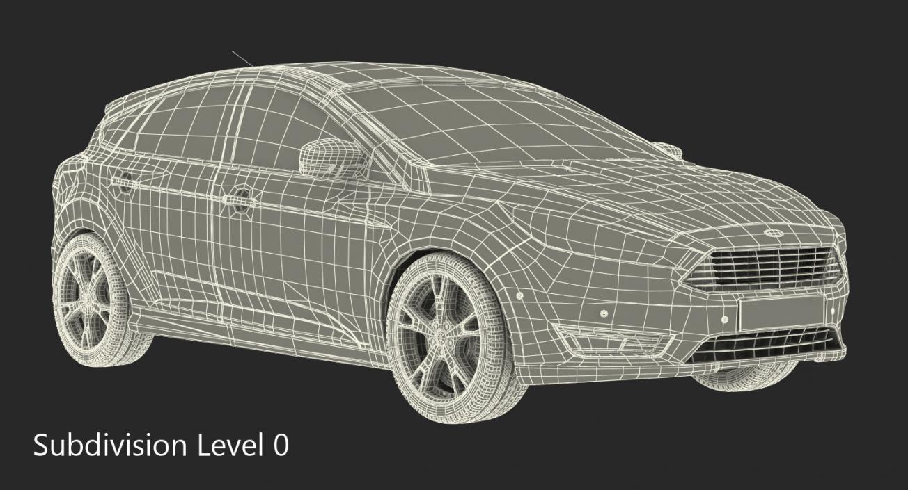 Ford Focus Hatchback 2015 Rigged 3D