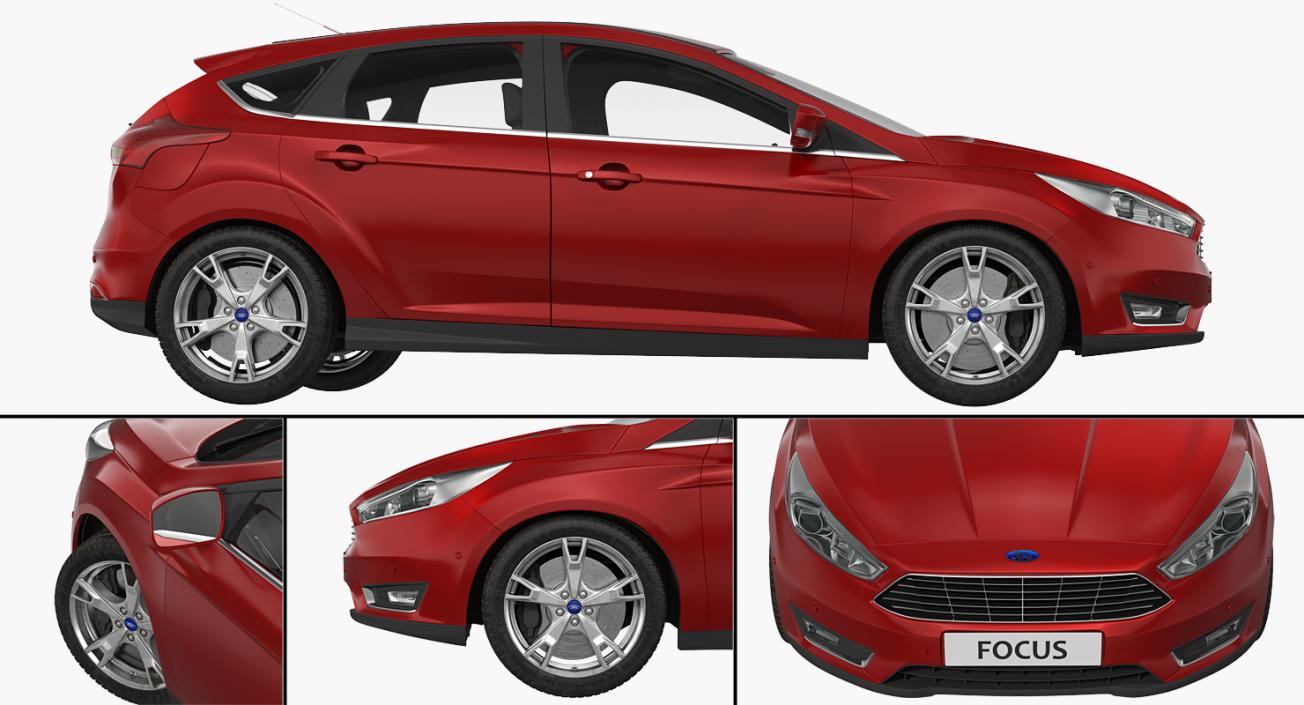 Ford Focus Hatchback 2015 Rigged 3D