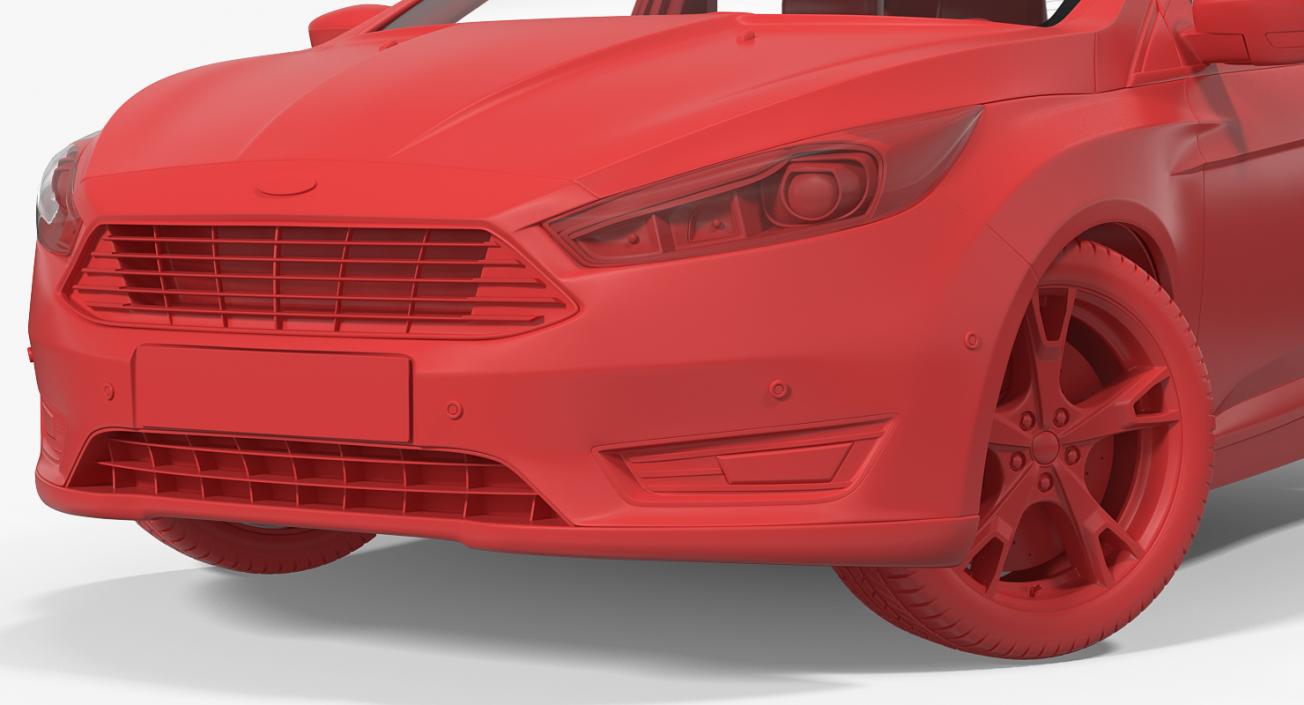 Ford Focus Hatchback 2015 Rigged 3D