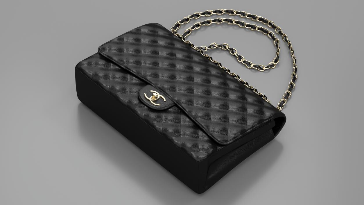 Womens Handbag Grained Calfskin Chanel Black 3D model