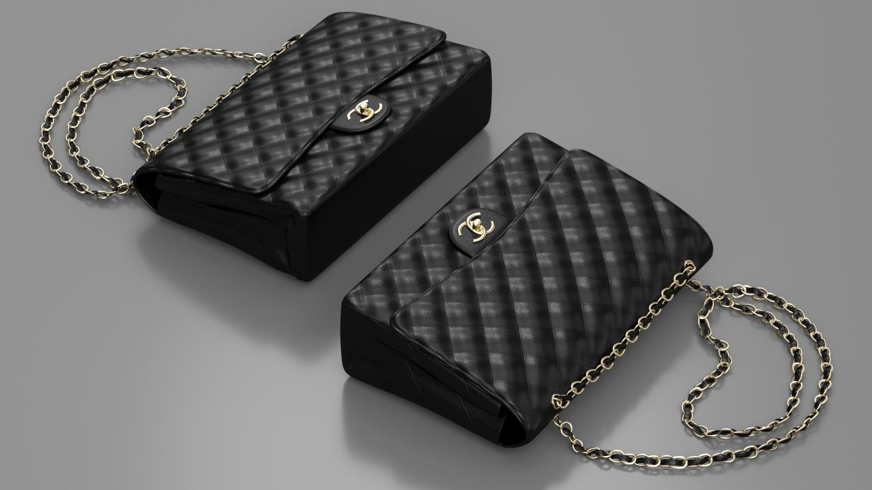 Womens Handbag Grained Calfskin Chanel Black 3D model