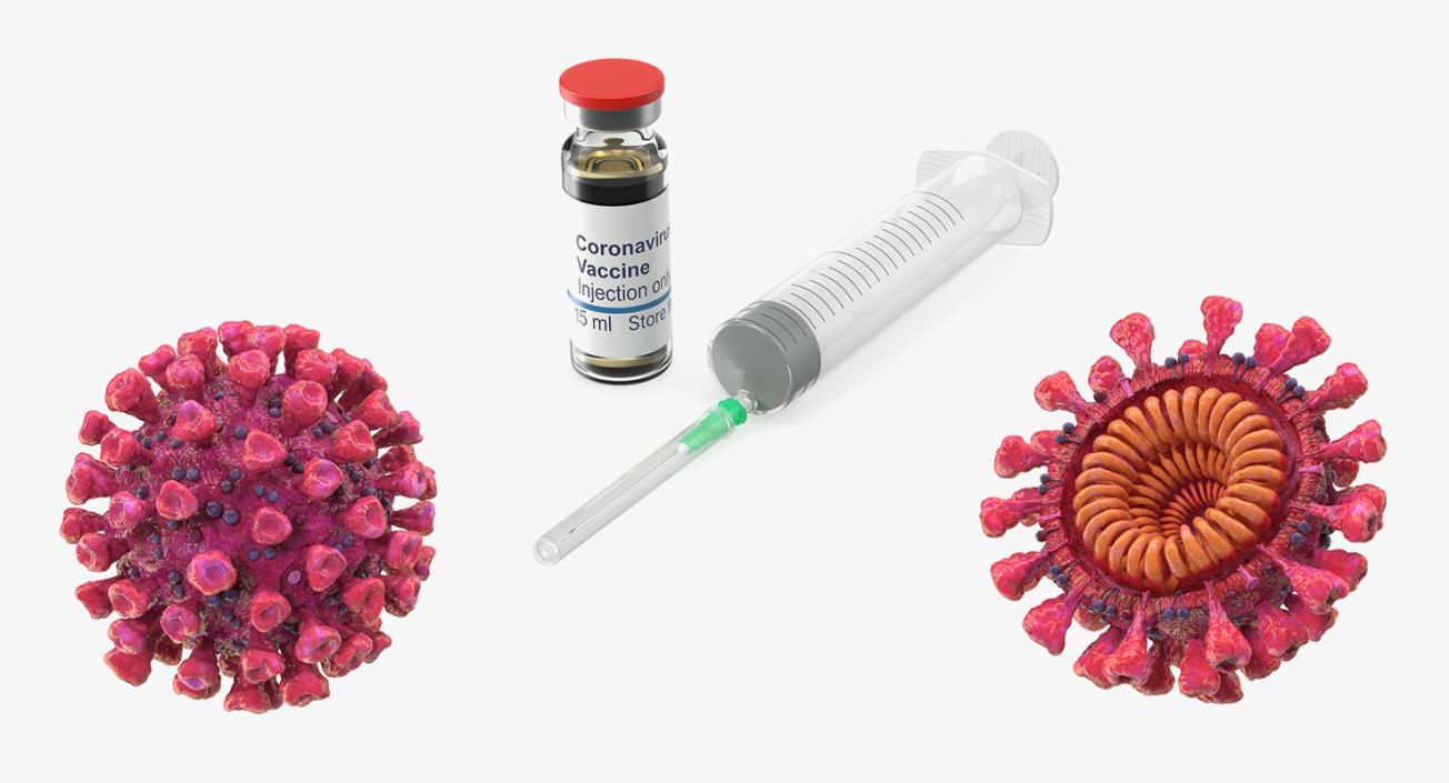 3D model Coronavirus 2019 with Vaccine Collection