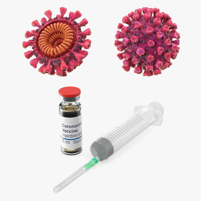 3D model Coronavirus 2019 with Vaccine Collection