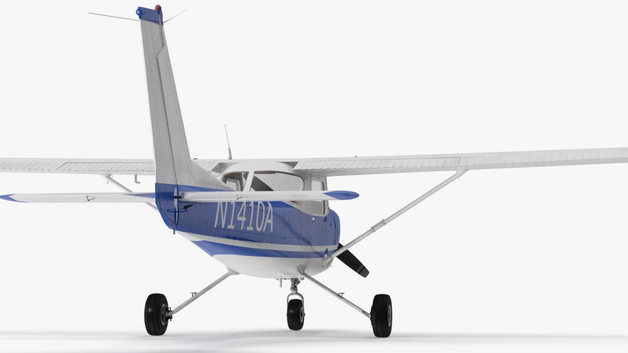 Single Engine Propeller Aircraft Cessna 150 Rigged for Cinema 4D 3D model